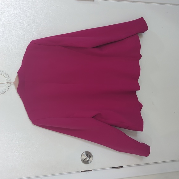 Banana Republic dark pink collarless blazer, size 8 - Picture 4 of 6